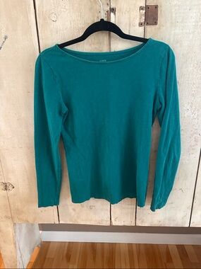 J. Crew Teal Long-Sleeve Artist Tee